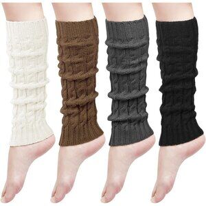 Womens Knit Leg Warmers Long Boot Socks Slouch Knee High Winter Party
